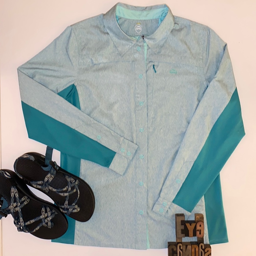 🚶♀️🎣CABELA’S Women’s XPG Extreme Performance Gear UPF 30 Snap/Vented Shirt